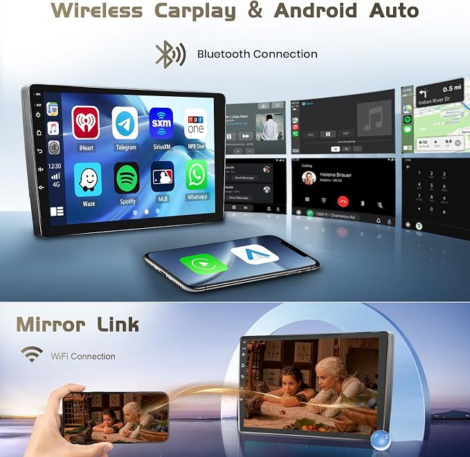 [DSP & EQ] 4+64G Android 15 Car Radio for Honda Pilot 2006 2007 2008, 9 inch IPS1280 * 720 Touch Screen for Pilot Car Stereo Wireless Carplay Android Auto 5G WiFi GPS Bluetooth 5.0 FM RDS SWC