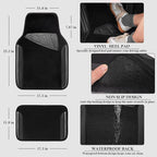 Microfiber Leather Steering Wheel Cover and Waterproof Car Floor Mats,Universal Car Combo Fit for 95% Sedan,SUV,Cars,14.5-15inch Anti-Slip Safety Comfortable Faux Leather Design(Solid Black)