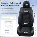 Coverado Front Seat Covers, Black Nappa Leather Car Seat Covers, Black Seat Covers for Cars, Car Seat Protector Cushions Universal Fit for Most Sedans SUV Pick-up Truck