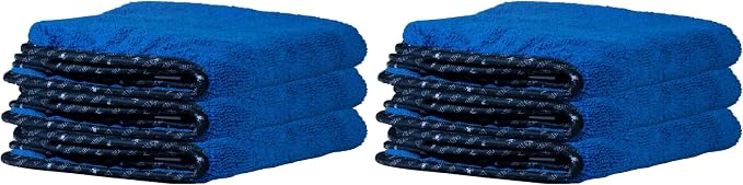 Professional Grade Premium Microfiber Towels for Cars,Blue,16" x 16",Ultra-Soft and Scratch-Free Car Detailing Cloths for Trucks,Motorcycles,and More,(Pack of 6)