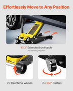 2.5 Ton Low Profile, Heavy-Duty Steel Racing Floor Jack with Dual Pistons Quick Lift Pump, Lifting Range 3.64"-19.49"