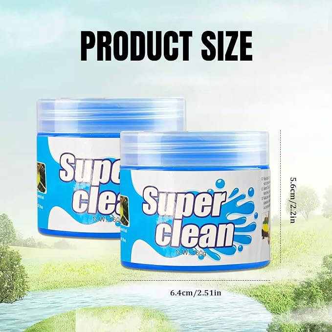 Car Cleaning Gel Clean Putty, Reusable Car Interior Cleaner Slime, Auto Detail Cleaning Soft Rubber Supplies, Universal Multi-Functional Cleaning Tool Accessories for Men Women (Blue)