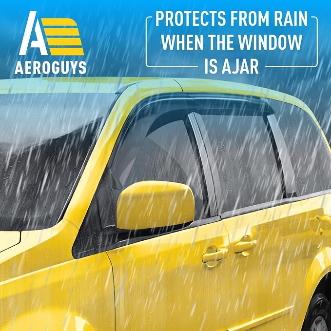 Extra Durable Window Deflectors Tape-On Window Visors Rain Guards Fit for Chrysler Town and Country 2008-2016, Sun Visors, Wind Vent for Shades, Exterior Car Accessories - 4pcs. AG0196