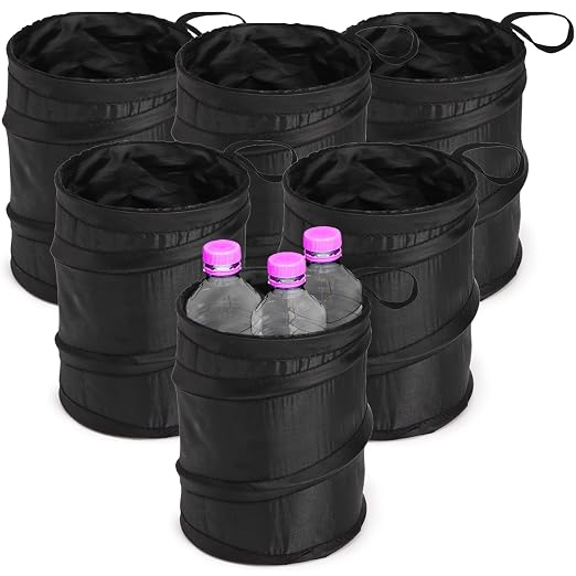 6 Pack Car Trash Can, Collapsible Pop-up Car Garbage Can, Waterproof Small Trash Bag Portable Rubbish Bin for Automotive