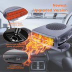 Car Heater,12V 200W Fast Heating and Cooling Fan Portable Windshield Defogger and Defroster Plug into Cigarette Lighter for Car RV SUV (Black)