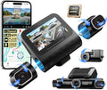 360° 4 Channel Dash Cam Front and Rear Inside, Built-in 128GB eMMC, 2K+1080P*3 Dashcam, Left Right, Voice Control, 5G WiFi Dash Camera for Cars with 4 Adjustable Lenses, IR Night Vision, M660