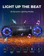 ATV Speaker 8 Inch Bluetooth-connectivity ATV UTV Sound Bar w/ 20 RGB Light Modes, 2X Full Range Speakers 2X Tweeters Boat Sound System Compatible with Polaris Sportman Fourtrax Can Am