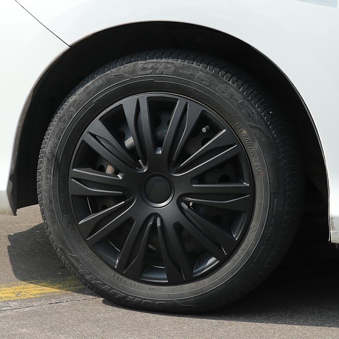 4-Pack 13 Inches Wheel Rim Cover Hubcaps,Redesign Fashion Style Replacement Hubcaps,Car Truck SUV Hub Accessories, Matte Black