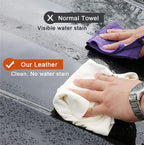 Chamois Cloth for Car - 35'' x 23.6'' (5.7 sq ft) - Extra Large Drying Natural Shammy Towel Real Leather Washing Cloth Cleaning Car Wipes