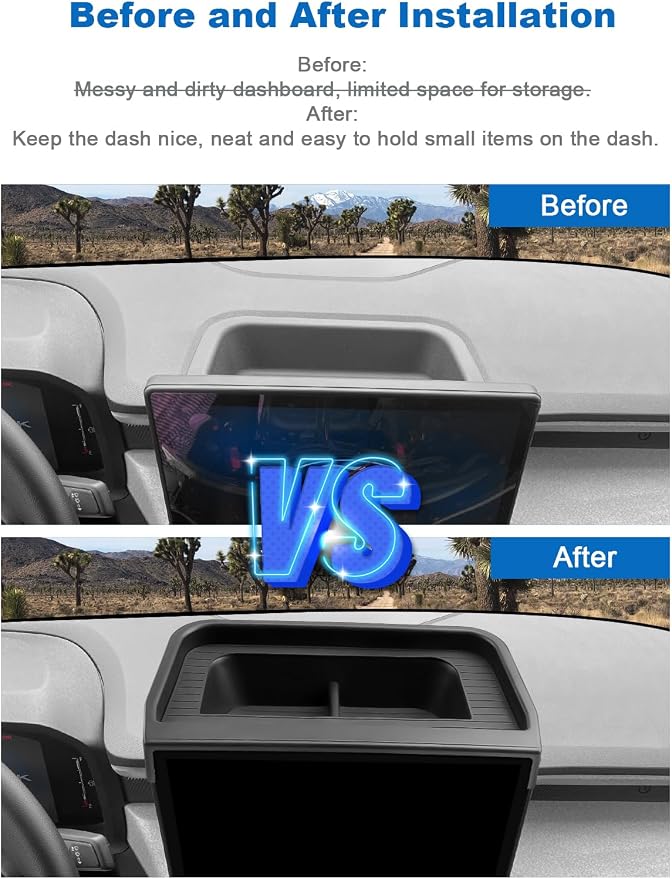 2025 2026 Ford Maverick Center Console Dash Screen Organizer 13.2-Inch Dashboard Behind-Screen Storage Box Truck Accessories