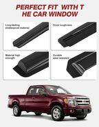 Outside-Mount Window Rain Guards Fit for 2004-2014 Ford F150 Extended Cab & SuperCab, Out-Channel Window Visors Wind Deflector Dark Smoke Vent Shades for 04-14 F-150 Extended Cab