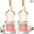 Hanging Car Air Freshener, Long Lasting Essential Oil Diffuser, Non-Toxic Cocoa Butter Cashmere Scent, Cute Car Fresheners for Women, 2 Pack Made in USA