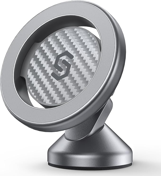 for MagSafe Car Mount - Magnetic Phone Holder for Car Dash,360° Rotation Strong Magnets Car Phone Holder Compatible iPhone 17 16 15 14 13, MagSafe Car Accessories, Titanium Silver