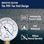 30inHg Vacuum Pressure Gauge, 2" Dial, 1/8 NPT Lower Mount, Waterproof, Stainless Steel Case, for Tube Tester, HVAC, Pneumatic Air Compressor, Hand Pump, Valve Test