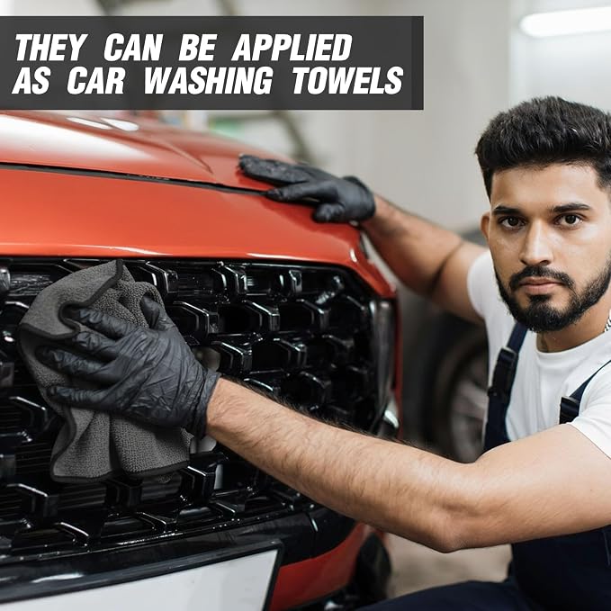 40 Pcs Gray Microfiber Towels: 16"x16" Microfiber Drying Towels Bulk Micro Fiber Car Cleaning Cloth for Cars Drying Washing Polishing Cleaning Household Supplies