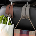 2026 New Car Seat Headrest Hooks for Purses and Bags - Support Car Headrest Hooks for Purses and Bags Coat, Leather Car Bag Purse Holder with Double Hooks (Gray-4PC)