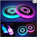 2PCS LED Car Cup Holder Lights, Light up Car Coasters for Cup Holders 7 Color-Changing Light Up Cup Holder Insert Coasters, Waterproof Car Accessories for Teens, Car Gifts for Men & Women