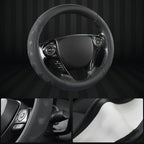 Microfiber Leather Steering Wheel Cover for Honda Accord,Civic,CR-V,HR-V,Pilot(Black-Standard Size)