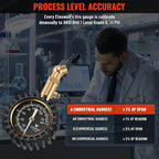 Tire Pressure Gauge for Cars 0-75 PSI, Air Pressure Gauge with Large Glow Dial, Calibrated to ANSI B40.1 Grade A(Plus-Minus 1%), Tire Gauge for Tire Pressure Car Accessories (Vivid Orange)