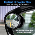 2-Pack car blind spot mirrors,universal car side view mirror rain cover & blind spot mirror,carbon fiber,easy install,stylish black design,enhances visibility safety automotive (2)