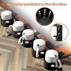 2 Pack Large Desk Cup Holder, Anti-Spill Cup Holder for Desk or Table, Sturdy and Durable, Easy to Install, Enough to Hold Coffee Cups, Water Bottles, Gaming PC Office Accessories, Black