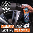 Tire Kicker Extra Glossy Tire Shine Spray, 16 fl oz | Includes foam applicator; works on rubber, vinyl and plastic; for cars, trucks, motorcycles, RVs and more