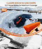 2025 Upgrade Extendable 3-in-1 Car Snow Brush and Ice Scraper [45" Extendable Handle] with 360° Rotating Brush Head for Car Windshield Clear Snow, Ice and Frost, for All Cars/Truck/SUV