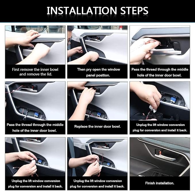 LED Light Inner Door Handle for Toyota RAV4 2025 2024 2023 2022 2021 2020 2019 Accessories Bowl Mood Lighting Decorative Interior Lamp 4PCS (Blue)