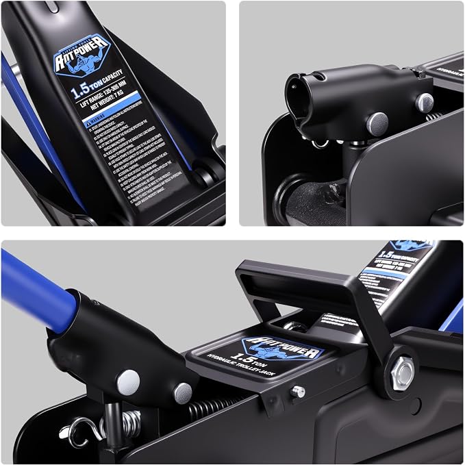 Low Profile Floor Jack 1.5 Ton (3000 lbs), Heavy Duty Hydraulic Car Jack with Storage Case, Single Piston Quick Lift Pump, 135-305mm (5.3"-12") Lifting Range（1.5T with case）