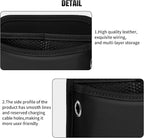 Car Seat Side Storage Pocket, Small Organizer,PU Leather Multifunctional Console Side Organizer Bag for Phone, keys, sunglass,wallet,ect (Black)