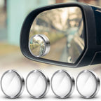 4 Pcs Blind Spot Mirrors 360 Degree 2 Inch Car Rear View Adjustable Wide View Angle Silver Round Glass Convex Mirrors Adjustable with Frame for Car SUV Truck Accessories