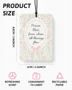 Inspirational Christian Car Air Freshener 4 Pcs Coconut Scented, Christian Car Accessories Mirror Decor for Women, Floral Bird Religious Hanging Air Freshener for Cars Closet Drawer Books