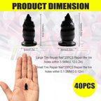 40 PCS Tire Plugs Screw Type with 2 Tubes of Tire Sealant Glue, Reliable Screw in Tire Repair Plugs with a Screwdriver, Quick Tool Tire Plugs, Screw Tire Plug Kit for Car Motorcycles Trucks Tractors