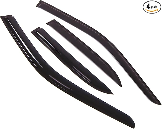Outside Mount Window Vent Visors Rain Guards Compatible with Buick Rendezvous 2002-2007 | Side Window Wind Deflectors Rain Shields | Smoke Tinted, 4 Pcs Set, DGWV-019