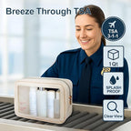 Clear Makeup Bag - TSA Approved Toiletry Bag for Carry-on & Checked Luggage, Water Resistant Car Storage Organizer with Reinforced Seams
