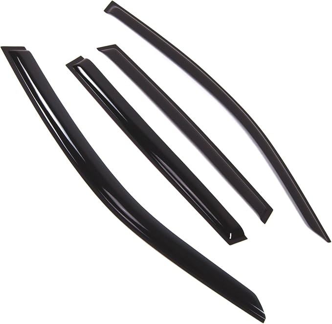 WD2-846B Dark Smoke 4 Pcs Set Window Visor (Outside Mount) Deflector Rain Guard Compatible with 2017-2018 Subaru Forester