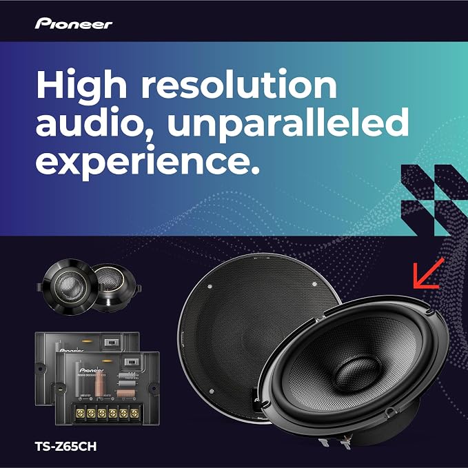 Z-Series TS-Z65CH 6.5” 2-Way Speakers (Pair) – 330W Max, Crisp Highs + Clear Vocals, Audiophile upgrade, add an amplifier for optimal performance