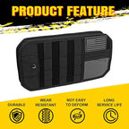 Car Sun Visor Organizer with Panel, Universal Multi-Pocket Storage, Zipper Compartments & Glasses Clip for Cars, SUVs & Trucks