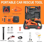 Electric Car Jack Kit 5Ton 12V Hydraulic Car Jack Lift (Lifting Range: 6.1~17.7 inch) with Electric Impact Wrench for SUV MPV Sedan Truck Change Tires Garage Repair
