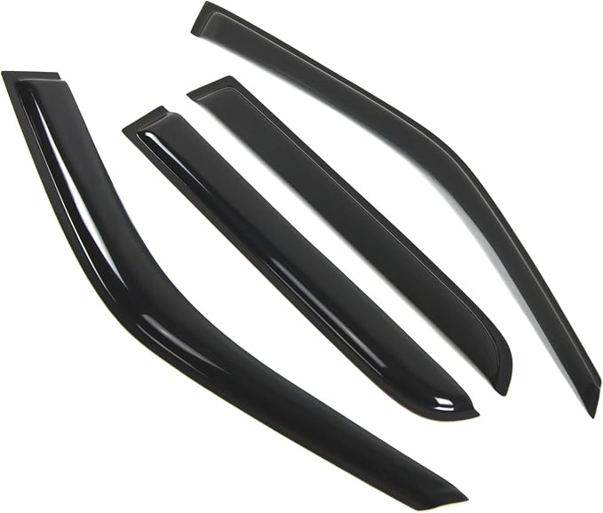 WD2-228 Dark Smoke 4 Pcs Set Window Visor (Outside Mount) Deflector Rain Guard Compatible with 1997-2001 Honda CR-V