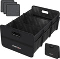 Car Trunk Organizer, Collapsible Two Compartment Organizer, Foldable SUV & Truck Storage for Car Accessories for Women Men, Non Slip Bottom, Sturdy Side Walls, Strong Handles, 75L