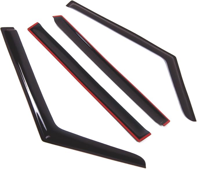 WD2-727 Dark Smoke 4 Pcs Set Window Visor (Outside Mount) Deflector Rain Guard Compatible with 2002-2014 Mercedes-Benz G500 G55 G63 G65