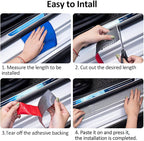 Car Door Sill Protector,2 in x 118 in Anti-Scratch Car Door Edge Guards,Automotive Anti-Collision Strip for Doors Edge,Front and Rear Bumper