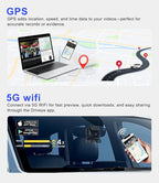 4K Dash Cam 360° View, 5 Channel Front and Rear Dash Camera for Cars, Built-in 5GHz Wi-Fi GPS, Voice Control, Free 128G Card,Night Vision,24H Parking Mode,G-Sensor