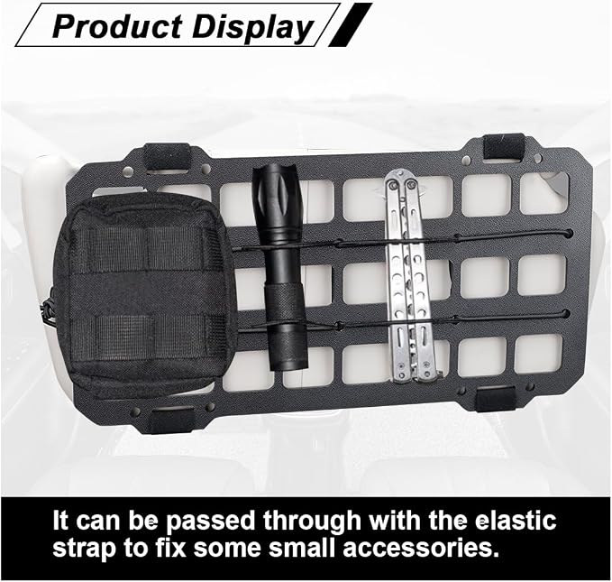Vehicle Rigid MOLLE Panel, Car Sun Visor Organizer Tactical Gear Rack, EDC Pouch Tool Holster Truck Equipment Mount Plate, Auto Interior Modular Storage Shelf Accessories (Visor Panel)