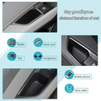 Rear Door Side Storage Box Compatible with Audi Q4 E-Tron 2022 2023 2024 2025, 2PCS Car Back Door Side Armrest Grab Handle Groove Storage Organizer Tray Pocket Slot Mat Insert ABS Accessories