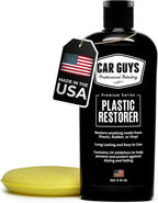 CAR GUYS Plastic Restorer | Bring Plastic, Rubber, and Vinyl Back to Life! | User Friendly Trim Restorer | Safe Auto Detailing Supplies | 8 Oz Kit with Foam Applicator