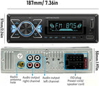 Single DIN Car Radio Headunit Bluetooth Stereo Audio for Handsfree Calling,Phone Charging, FM/ MP3/TF Card/AUX/Time,Dual USB,7 LED Colors