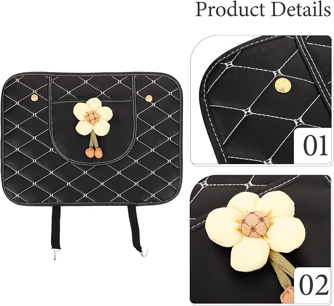 Back Kick Protector for Anti-kick Mat Backseat Cover with Wear-Resistant Black Fabric Car Interior Seat Back Protector