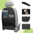 2 PCS Back Seat Protector for Car, Large Kick Mat Auto Seat Cover with 2 Mesh Pockets, Waterproof Backseat Cover Premium Kick Protector for Most Vehicles, Car Accessories